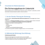 Checkliste für Referendare - gelungene Sicherung